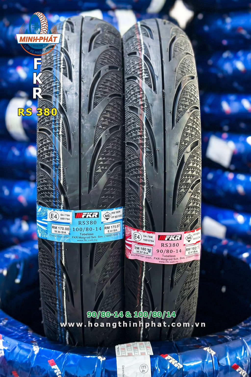 Cặp vỏ xe máy FKR RS380 90/80-14 - 100/80/14