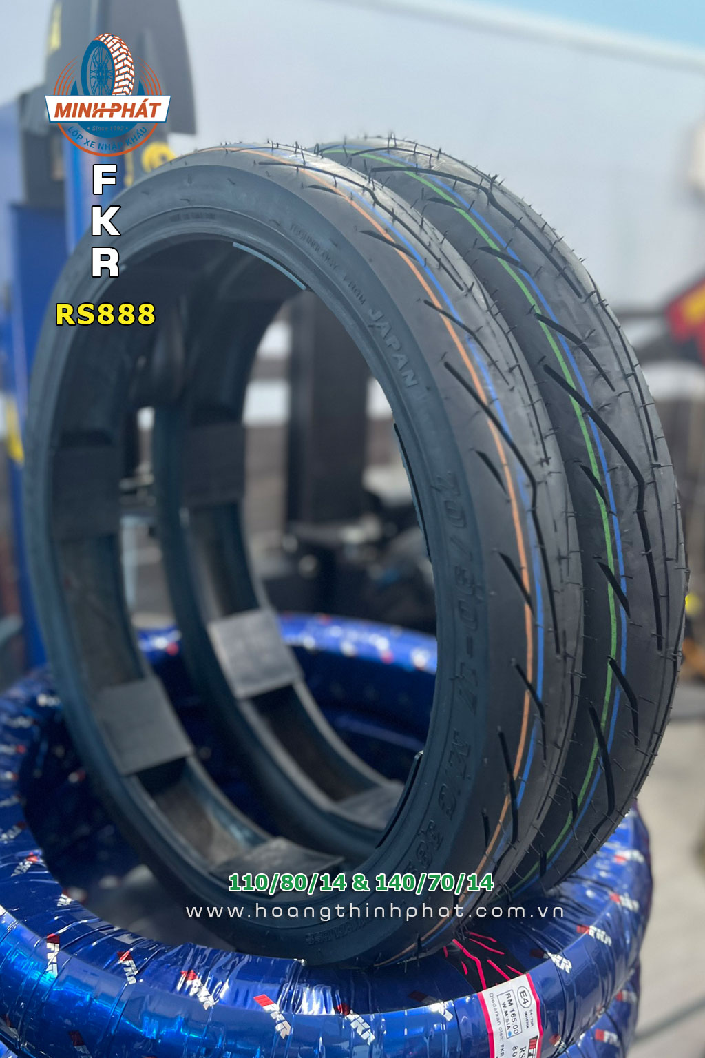 Cặp vỏ xe máy FKR RS888 110/80/14 - 140/70/14